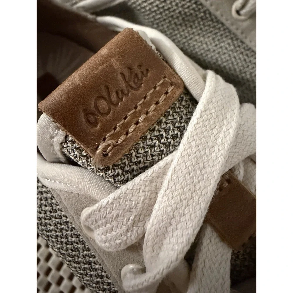 Olukai Sneakers Women 8 38 Pehuea Li Fabric Mesh Convertible Fold Down Heel Grey